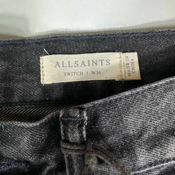 NWT AllSaints Switch Raw Hem Denim Shorts in Washed Black - Size 31 - Picture 5 of 13